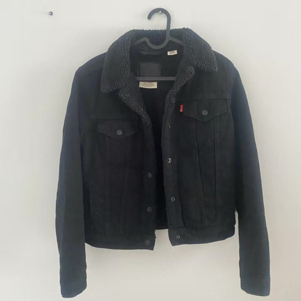 Classic Black LEVI'S Sherpa Lined Jeans Jacket